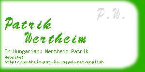 patrik wertheim business card
